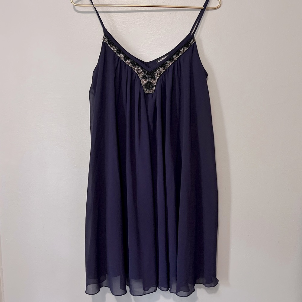 NWT Express Embellished Neckline Flowy Dress